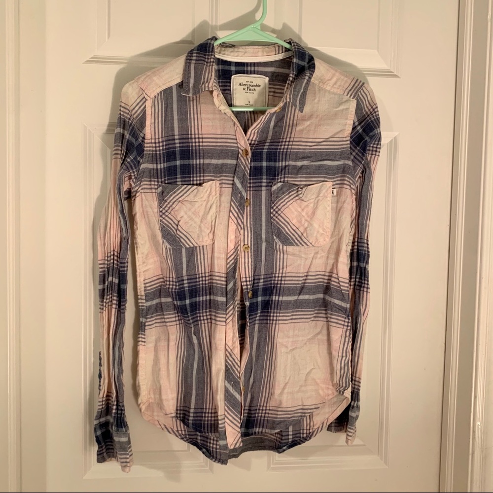 Pink Abercrombie and Fitch flannel
